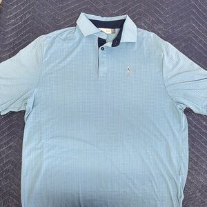 KJUS Light Blue Polo with Contrast Navy Collar